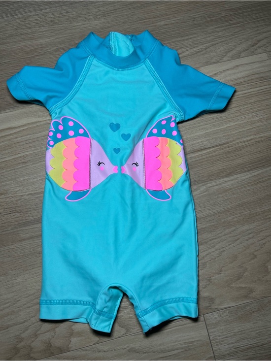George Other - George Kids Turquoise One-Piece Swim Suit with Neon Fish